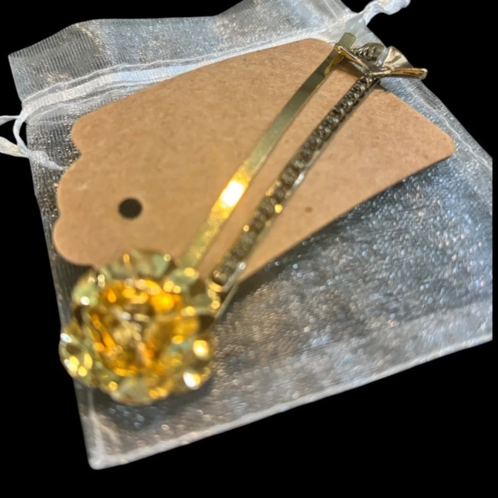 Serefina Elegant Gold Toned Floral Hair Pins NWOT